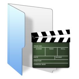 Folder Blue Movies Icon 256x256 png